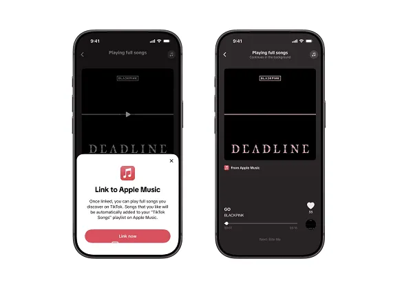 TikTok et Apple Music : l'écoute intégrale débarque